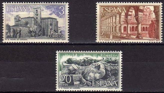 z vendido ESPAÑA 1977 2443/5 Sellos Nuevos Monasterio de San Pedro de Cerdeña Completa